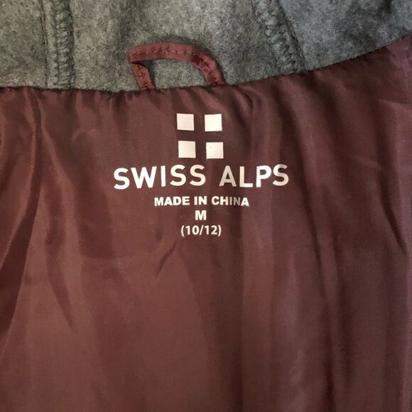 Swiss Alps micro puffer Cabernet burgundy color with full and hood boys size M - Picture 4 of 7